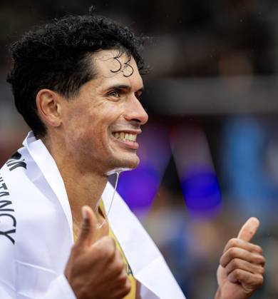 AMSTERDAM - Noah Schutte is the best Dutchman at the Amsterdam Marathon. ANP RAMON VAN FLYMEN xVIxANPxSportx xxANPxIVx 572822398 originalFilename: 572822398.jpg