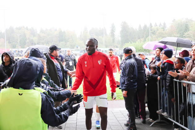 October 26, 2017, Cham, Switzerland; Men s Soccer, 2026–2027 Season, Swiss Cup, Round 2, SC Cham vs. FC Sion, 0–2; Photo: Josias Lukembila; FC Sion with fans; Action shot; Single frame