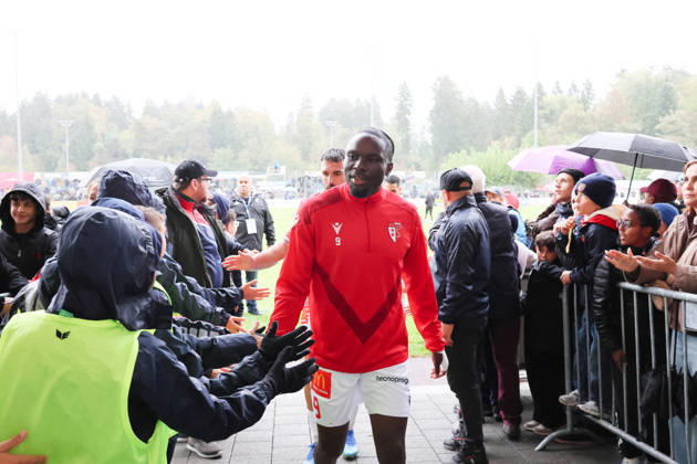October 26, 2017, Cham, Switzerland; Men s Soccer, 2026–2027 Season, Swiss Cup, Round 2, SC Cham vs. FC Sion, 0–2; Photo: Josias Lukembila; FC Sion with fans; Action shot; Single frame