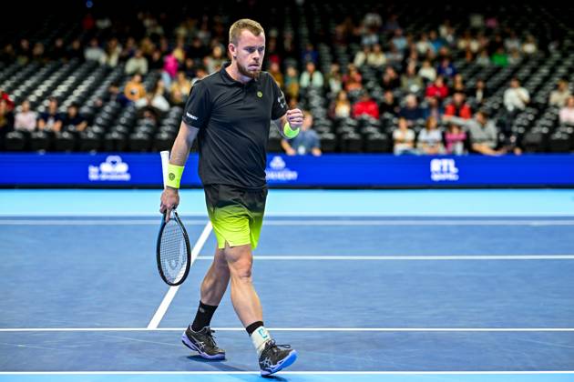 Remy Bertola of Switzerland is pictured during the European Open ATP, Tennis Herren tennis tournament in Brussels, on Saturday 18 October. This year s edition of the tournament is taking place from 17 to 25 October DAVIDxPINTENS  x190193106x