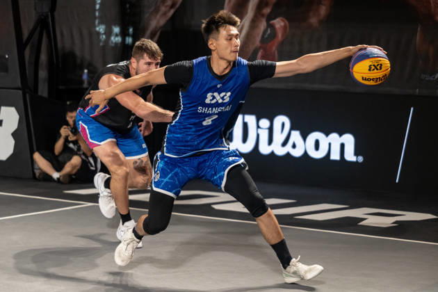 October 18, 2026, Macau, Macao Sar, China: FIBA 3x3 Basketball Macau.Semi-Final between Miami (black top) and Shanghai (blue) in the setting of the famous Ruins of St Pauls. FIBA 3x3 Basketball Macau  - ZUMAr144 20261018_zap_r144_091 Copyright: xJaynexRussellx