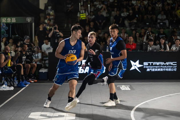 October 18, 2026, Macau, Macao Sar, China: FIBA 3x3 Basketball Macau.Semi-Final between Miami (black top) and Shanghai (blue) in the setting of the famous Ruins of St Pauls. Macau China - ZUMAr144 20261018_zap_r144_088 Copyright: xJaynexRussellx