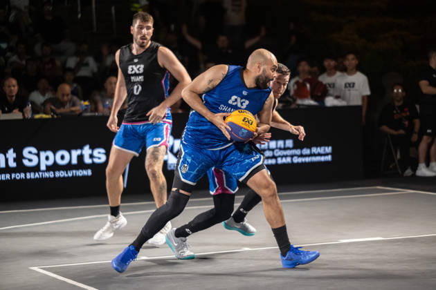 October 18, 2026, Macau, Macao Sar, China: FIBA 3x3 Basketball Macau.Semi-Final between Miami (black top) and Shanghai (blue) in the setting of the famous Ruins of St Pauls. Macau China - ZUMAr144 20261018_zap_r144_092 Copyright: xJaynexRussellx