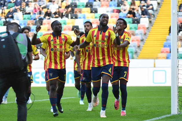 SOCCER - Serie A - Udinese Calcio vs. US Lecce Photo by IPA ABACAPRESS.COM89851727 - Lecce s Kialonda Gaspar celebrates after scoring a goal during the Italian Serie A soccer match between Udinese Calcio and US Lecce on October 18, 2026, at the Bluenergy Stadium in Udine, Italy. ANSA Ettore Griffoni during the Serie A soccer match between Udinese Calcio and US Lecce in Udine, Italy, on October 18, 2026 Udine Italy Copyright: xIPAxSport ABACAx