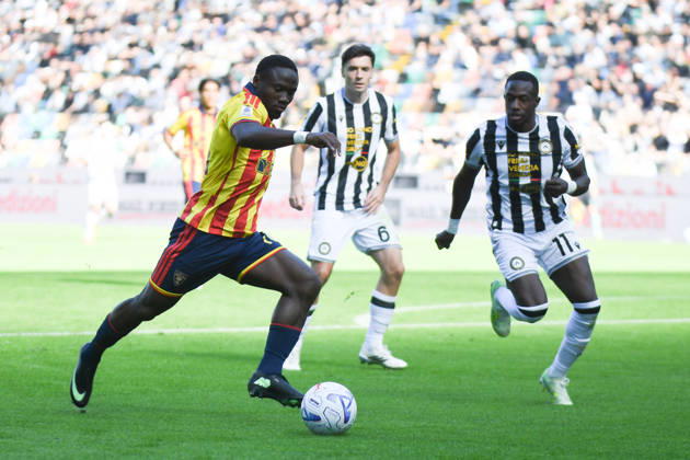 SOCCER - Serie A - Udinese Calcio vs. US Lecce Photo by IPA ABACAPRESS.COM89851737 - Lecce s Konan N Dri in action against Udinese s Hassane Kamara during the Serie A soccer match between Udinese Calcio and US Lecce in Udine, Italy, on October 18, 2026 Udine Italy Copyright: xIPAxSport ABACAx