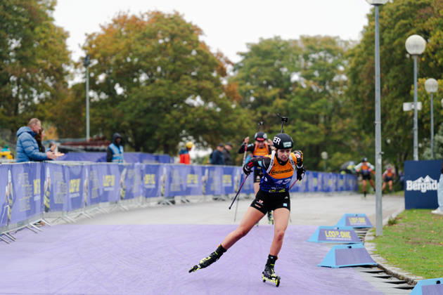 October 18, 2026, GER, Biathlon, Women, IBU Biathlon Loop One Festival 2026, 2026–2027 Season, Women’s Super Sprint Qualification, Heat 1–4: Johanna Puff (GER), 43rd in the turn, Munich Olympic Park, Bavaria, Germany Copyright: xNordphoto Vux