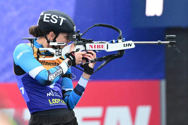 BIATHLON KUELM Susan EST at the Women s and Men s Super Sprint Qualifier during the Loop One Biathlon Opening Festival at the Olympic Park in Munich on October 18, 2026, Germany, Bavaria, Munich, Hans-Jochen-Vogel-Platz, Olympic Park, Bavaria, Germany