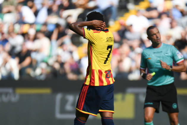 SOCCER - Serie A - Udinese Calcio vs. US Lecce Photo by IPA ABACAPRESS.COM89854420 - Lecce s Amar Fatah looks disappointed during the Udinese Calcio vs. US Lecce Italian Serie A soccer match in Udine, Italy, on October 18, 2026 Udine Italy Copyright: xIPAxSport ABACAx