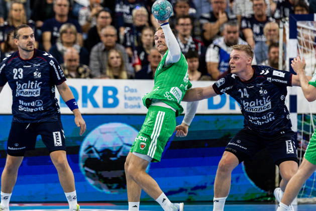 Opel HBL SG Flensburg Handewitt vs. Füchse Berlin, October 18, 2026: Mathias Gidsel, No. 19, of Füchse Berlin on the attack. Opel HBL SG Flensburg Handewitt vs. Füchse Berlin, GGW Arena, October 18, 2026 Copyright: xBEAUTIFULxSPORTS MarioxM.xKobergx