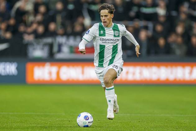 GRONINGEN , 18-10-2026 , Euroborg Stadium, season 2026 2027 , Dutch Eredivisie Football , match between FC Groningen and Ajax. Picture shows FC Groningen player Thom van Bergen Groningen - Ajax  x208696730x Copyright: