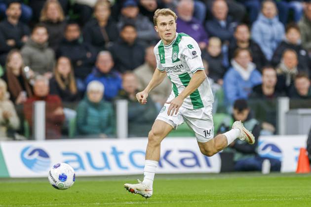 GRONINGEN , 18-10-2026 , Euroborg Stadium, season 2026 2027 , Dutch Eredivisie Football , match between FC Groningen and Ajax. Picture shows FC Groningen player Jorg Schreuders Groningen - Ajax  x208697599x Copyright: