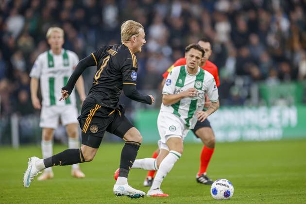 GRONINGEN , 18-10-2026 , Euroborg Stadium, season 2026 2027 , Dutch Eredivisie Football , match between FC Groningen and Ajax. Picture shows Ajax player Julian Brandt Groningen - Ajax  x208697619x Copyright: