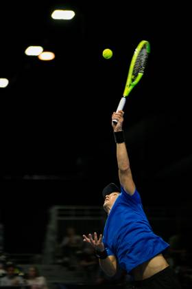 Andrea Guerrieri of Italy pictured in action during the European Open ATP, Tennis Herren tennis tournament in Brussels, on Sunday 18 October. This year s edition of the tournament is taking place from 17 to 25 October JASPERxJACOBS  x190216696x