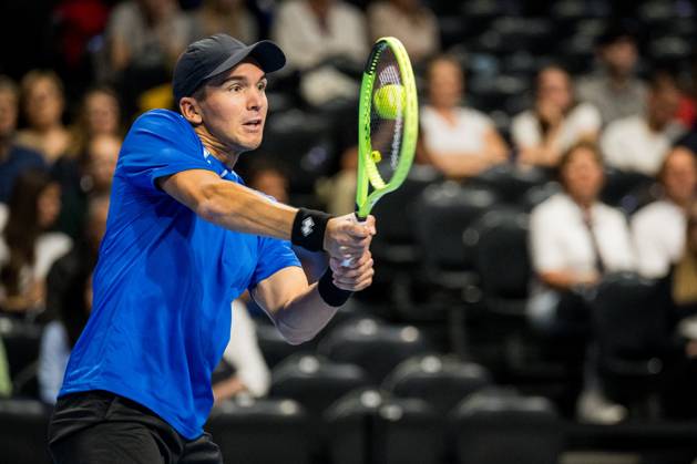 Andrea Guerrieri of Italy pictured in action during the European Open ATP, Tennis Herren tennis tournament in Brussels, on Sunday 18 October. This year s edition of the tournament is taking place from 17 to 25 October JASPERxJACOBS  x190216726x
