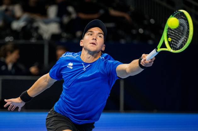 Andrea Guerrieri of Italy pictured in action during the European Open ATP, Tennis Herren tennis tournament in Brussels, on Sunday 18 October. This year s edition of the tournament is taking place from 17 to 25 October JASPERxJACOBS  x190216780x