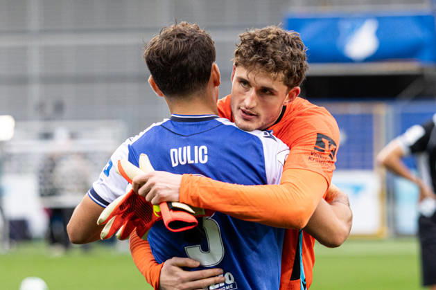 Germany: TSG Hoffenheim II vs. SC Verl, 3. Liga, 2026–27 season, Dietmar Hopp Stadium, Sinsheim; Lukas Petersson, TSG Hoffenheim II, 1; Sean Dulic, TSG Hoffenheim II, 3; Sinsheim, Dietmar Hopp Stadium, Baden-Württemberg, Germany Copyright: xBenedictxChristx
