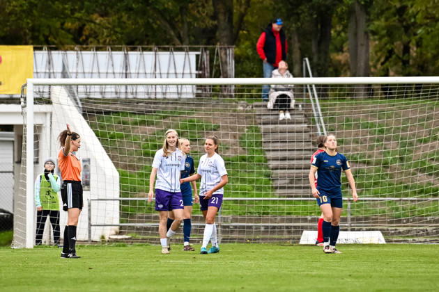 October 18, 2026, Soccer, Women s Bundesliga 2, 2026–2027, Matchday 9, SG 99 Andernach vs. SGS Essen: Kyra Spitzner (on the left in the white jersey) scored goals in the 4th and 7th minutes
