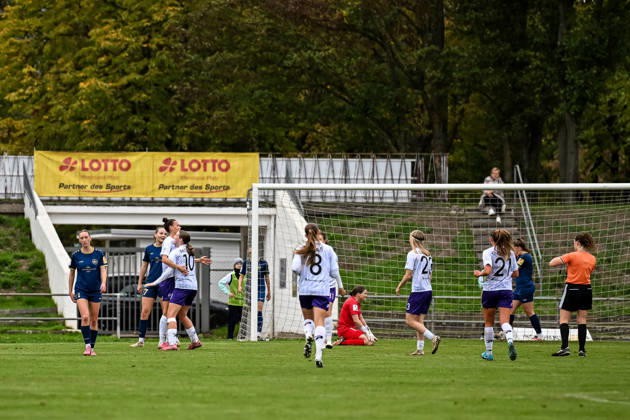 October 18, 2026, Soccer, Women s Bundesliga 2, 2026–2027, Matchday 9, SG 99 Andernach vs. SGS Essen; Goal scorer: Laura Bröring (10, Essen) thanks Vanessza Nagy (13, Essen) for the assist
