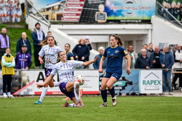 October 18, 2026, Soccer, Women s Bundesliga 2, 2026–2027, Matchday 9, SG 99 Andernach vs. SGS Essen, Selina Albrecht, 19, Essen blocks the ball with her knee