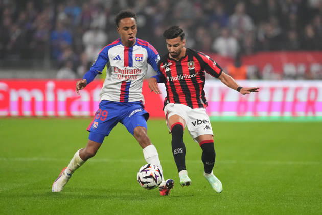 Olympique Lyonnais v OGC Nice - Ligue 1 McDonald s 2026 2027 Mohamed EL AMINE AMOURA of Nice and Noah NARTEY of Olympique Lyonnais during Ligue 1 McDonald s match between Lyon and Nice at Groupama Stadium on October 18, 2026 in Lyon, France. Lyon France  Copyright: xDavexWinterx 776577179