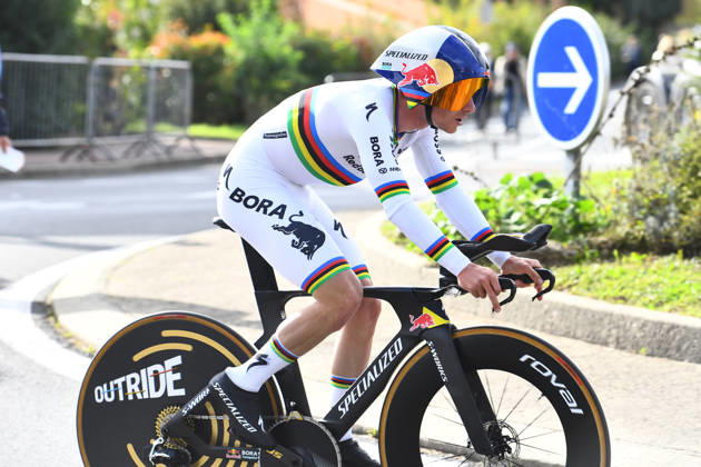 October 18, 2026, Les Herbiers, Pays De La Loire, France: Red BullÃBoraÃHansgrohes Belgian rider Remco Evenepoel competes in the Chrono des Nations in Les Herbiers, France, on October 18, 2026. Chrono Des Nations  - ZUMAh284 20261018_znp_h284_003 Copyright: xRonanxHoussinx