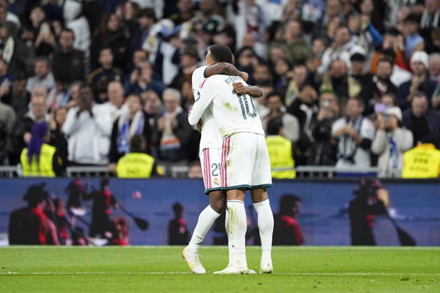 October 18, 2026, Madrid, Madrid, Spain: Kylian Mbappe of Real Madrid CF celebrates after scoring his team s second goal during the Spanish League, LaLiga EA Sports, football match between Real Madrid and Sevilla FC at Bernabeu stadium on October 18, 2026, in Madrid, Spain. Real Madrid V Sevilla FC - LaLiga EA Sports  - ZUMAa181 20261018_zaa_a181_341 Copyright: xOscarxJ.xBarrosox