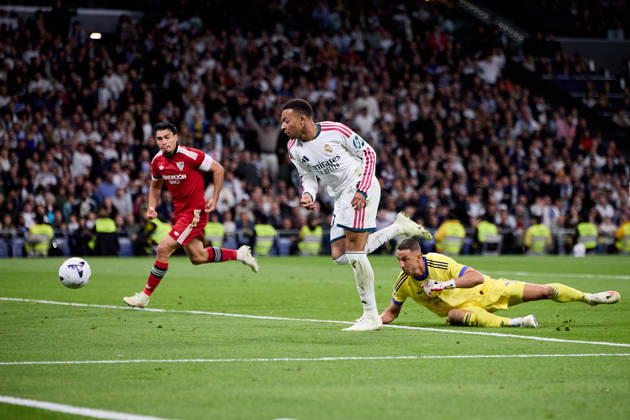 October 18, 2026, Madrid, Madrid, Spain: Kylian Mbappe of Real Madrid CF scoring a goal during La Liga football match between Real Madrid CF and Sevilla at Santiago Bernabeu Stadium in Madrid, Spain, October 18, 2026 Soccer 2026: Real Madrid CF Vs Sevilla  - ZUMAa206 20261018_zsp_a206_053 Copyright: xRubenxAlbarranx