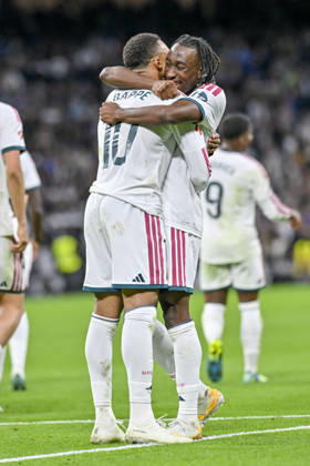 October 18, 2026, Madrid, Madrid, Spain: 10 KYLIAN MBAPPE of Real Madrid CF celebrates a goal during the match on Matchday 9 of the 2026-27 National League First Division Championship between REAL MADRID C.F. and SEVILLA FC, played at the Bernabeu Stadium on October 17, 2026, in Madrid, Spain. REAL MADRID C.F. Vs. SEVILLA FC - 2026 27 National League First Division Championship 10.18.26  - ZUMAc312 20261018_zsp_c312_033 Copyright: xOscarxManuelxSanchezx