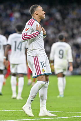 October 18, 2026, Madrid, Madrid, Spain: 10 KYLIAN MBAPPE of Real Madrid CF celebrates a goal during the match on Matchday 9 of the 2026-27 National League First Division Championship between REAL MADRID C.F. and SEVILLA FC, played at the Bernabeu Stadium on October 17, 2026, in Madrid, Spain. REAL MADRID C.F. Vs. SEVILLA FC - 2026 27 National League First Division Championship 10.18.26  - ZUMAc312 20261018_zsp_c312_039 Copyright: xOscarxManuelxSanchezx