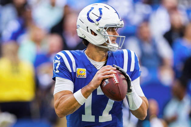 Oct 18, 2026; Indianapolis, IN, USA; Indianapolis Colts quarterback Daniel Jones (17) passes the ball during NFL, American Football Herren, USA game action against the Tennessee Titans at Lucas Oil Stadium. Mandatory Credit: -Cal Media NFL 2026: Titans Vs Colts OCT 18  - ZUMAc04_ 20261018_zma_c04_020 Copyright: xJohnxMersitsx