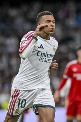 October 18, 2026, Madrid, Madrid, Spain: 10 KYLIAN MBAPPE of Real Madrid CF celebrates a goal during the match on Matchday 9 of the 2026-27 National League First Division Championship between REAL MADRID C.F. and SEVILLA FC, played at the Bernabeu Stadium on October 17, 2026, in Madrid, Spain. REAL MADRID C.F. Vs. SEVILLA FC - 2026 27 National League First Division Championship 10.18.26  - ZUMAc312 20261018_zsp_c312_087 Copyright: xOscarxManuelxSanchezx