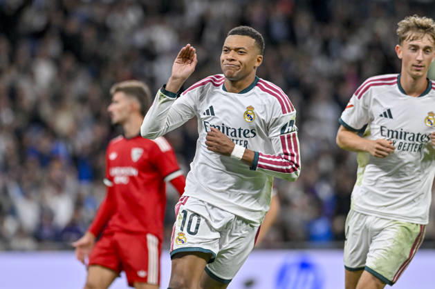 October 18, 2026, Madrid, Madrid, Spain: 10 KYLIAN MBAPPE of Real Madrid CF celebrates a goal during the match on Matchday 9 of the 2026-27 National League First Division Championship between REAL MADRID C.F. and SEVILLA FC, played at the Bernabeu Stadium on October 17, 2026, in Madrid, Spain. REAL MADRID C.F. Vs. SEVILLA FC - 2026 27 National League First Division Championship 10.18.26  - ZUMAc312 20261018_zsp_c312_100 Copyright: xOscarxManuelxSanchezx