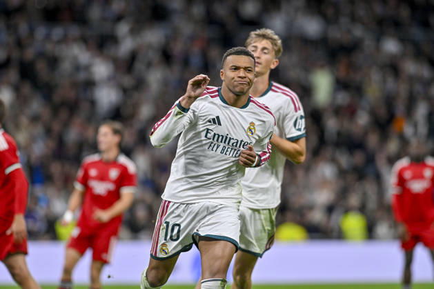 October 18, 2026, Madrid, Madrid, Spain: 10 KYLIAN MBAPPE of Real Madrid CF celebrates a goal during the match on Matchday 9 of the 2026-27 National League First Division Championship between REAL MADRID C.F. and SEVILLA FC, played at the Bernabeu Stadium on October 17, 2026, in Madrid, Spain. REAL MADRID C.F. Vs. SEVILLA FC - 2026 27 National League First Division Championship 10.18.26  - ZUMAc312 20261018_zsp_c312_101 Copyright: xOscarxManuelxSanchezx