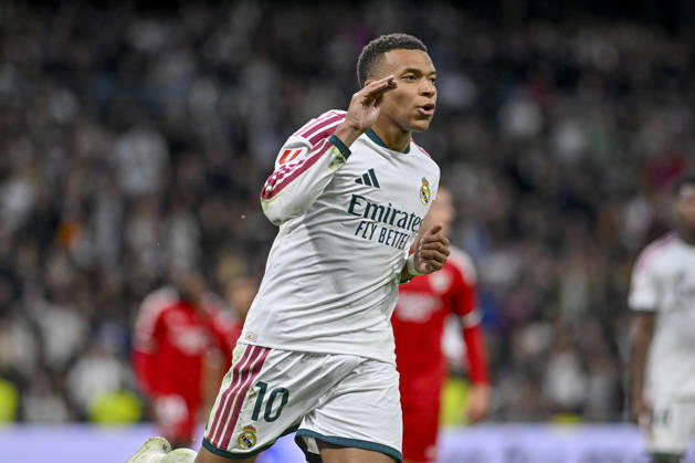 October 18, 2026, Madrid, Madrid, Spain: 10 KYLIAN MBAPPE of Real Madrid CF celebrates a goal during the match on Matchday 9 of the 2026-27 National League First Division Championship between REAL MADRID C.F. and SEVILLA FC, played at the Bernabeu Stadium on October 17, 2026, in Madrid, Spain. REAL MADRID C.F. Vs. SEVILLA FC - 2026 27 National League First Division Championship 10.18.26  - ZUMAc312 20261018_zsp_c312_103 Copyright: xOscarxManuelxSanchezx