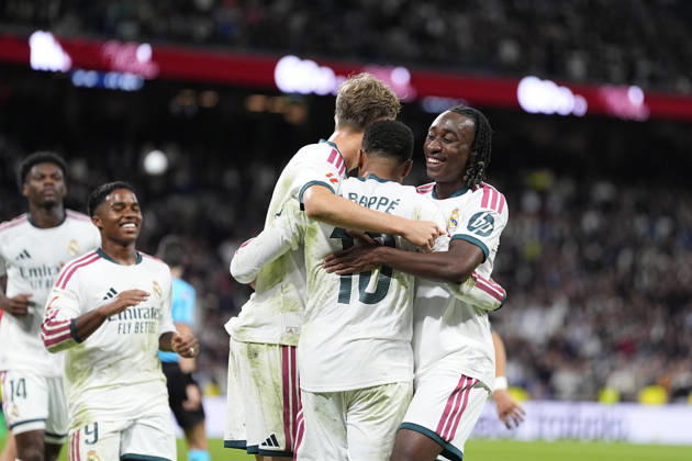 October 18, 2026, Madrid, Madrid, Spain: Kylian Mbappe of Real Madrid CF celebrates after scoring his team s third goal during the Spanish League, LaLiga EA Sports, football match between Real Madrid and Sevilla FC at Bernabeu stadium on October 18, 2026, in Madrid, Spain. Real Madrid V Sevilla FC - LaLiga EA Sports  - ZUMAa181 20261018_zaa_a181_412 Copyright: xOscarxJ.xBarrosox