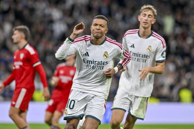 October 18, 2026, Madrid, Madrid, Spain: 10 KYLIAN MBAPPE of Real Madrid CF celebrates a goal during the match on Matchday 9 of the 2026-27 National League First Division Championship between REAL MADRID C.F. and SEVILLA FC, played at the Bernabeu Stadium on October 17, 2026, in Madrid, Spain. REAL MADRID C.F. Vs. SEVILLA FC - 2026 27 National League First Division Championship 10.18.26  - ZUMAc312 20261018_zsp_c312_089 Copyright: xOscarxManuelxSanchezx