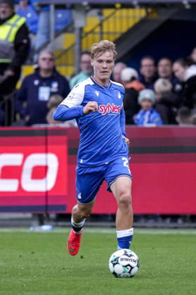 Krystof Cizek TSG II, 26, on the ball, isolated figure, full-body shot, single frame, single photo, action, 10 18 2026, Sinsheim, Germany, soccer, 3rd Division, TSG 1899 Hoffenheim II vs. SC Verl, DFB and DFL regulations prohibit any use of photographs as image sequences and or quasi-video xozx