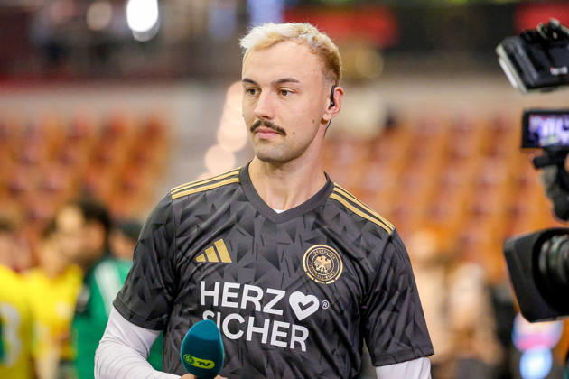 October 18, 2026, xsefx, Futsal, World Cup Qualifiers, Germany vs. Lithuania, Westenergie Sports Hall, Mülheim an der Ruhr, 2026–2027 season. Interview with Christopher Wittig (Germany 02) before the match in Mülheim. DFB regulations prohibit any use of photographs as image sequences and or quasi-video. North Rhine-Westphalia, Germany