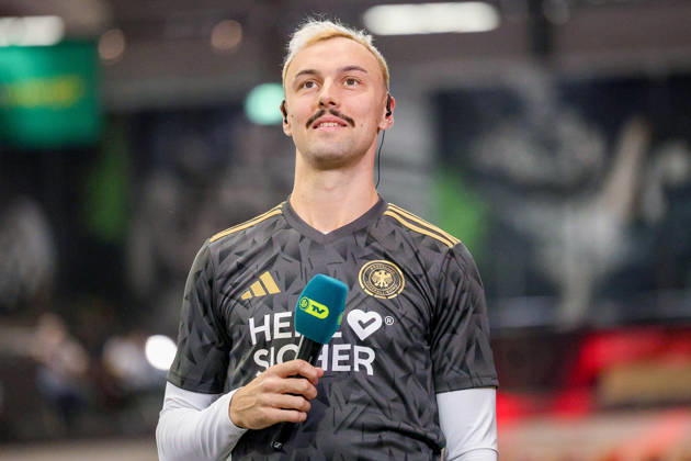October 18, 2026, xsefx, Futsal, World Cup Qualifiers, Germany vs. Lithuania, Westenergie Sports Hall, Mülheim an der Ruhr, 2026–2027 season. Interview with Christopher Wittig (Germany 02) before the match in Mülheim. DFB regulations prohibit any use of photographs as image sequences and or quasi-video. North Rhine-Westphalia, Germany