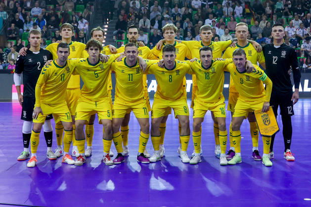 October 18, 2026, xsefx, Futsal, World Cup Qualifiers, Germany vs. Lithuania, Westenergie Sports Hall, Mülheim an der Ruhr, 2026–2027 Season. The Lithuanian national futsal team. DFB regulations prohibit any use of photographs as image sequences and or quasi-video. North Rhine-Westphalia, Germany