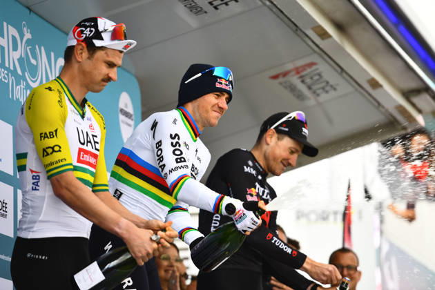 October 18, 2026, Les Herbiers, Pays De La Loire, France: Red BullÃBoraÃHansgrohes Belgian rider Remco Evenepoel competes in the Chrono des Nations in Les Herbiers, France, on October 18, 2026. Les Herbiers France - ZUMAh284 20261018_znp_h284_006 Copyright: xRonanxHoussinx