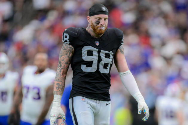October 18, 2026, Las Vegas, Nevada, USA: Las Vegas Raiders defensive end MAXX CROSBY (98) Walk off the field during week 6 NFL, American Football Herren, USA game at the Allegiant stadium in Las Vegas. The Buffalo Bills Defeated The Las Vegas Raiders 33-30  - ZUMAo117 20261018_zsp_o117_031 Copyright: xMikaelxOnax