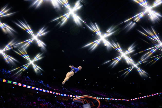 261019 Editor s note: An on-camera star filter was used to create this photo. Emelie Westlund of Sweden competes in the women s vault qualifying round on the third day of the 2026 Artistic Gymnastics World Championships on October 19, 2026 in Rotterdam. Photo by Joel Marklund, BILDBYRÅN, code JM JM0860. women’s artistic gymnastics, artistic gymnastics, gymnastics, World Championships, women’s artistic gymnastics, artistic gymnastics, gymnastics, World Championships, women’s artistic gymnastics, artistic gymnastics, gymnastics, World Championships, women’s, Sweden Copyright: JOELxMARKLUND BB261019JM002