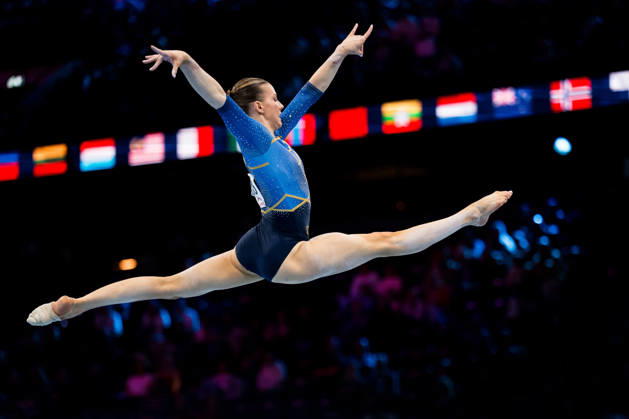 October 19, 2026: Maya Stahl of Sweden competes in the women’s floor exercise qualifiers during day three of the 2026 Artistic Gymnastics World Championships on October 19, 2026 in Rotterdam. Photo by Joel Marklund, BILDBYRÅN, code JM JM0860 bbeng artistic gymnastics gymnastics world championships women s artistic gymnastics artistic gymnastics gymnastics world championships women s Sweden  Copyright: JOELxMARKLUND BB261019JM032