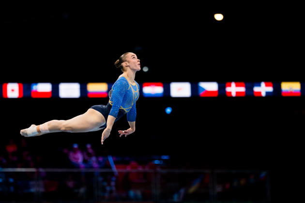 October 19, 2026: Emelie Westlund of Sweden competes in the women’s floor exercise qualifiers on day three of the 2026 Artistic Gymnastics World Championships on October 19, 2026 in Rotterdam. Photo by Joel Marklund, BILDBYRÅN, code JM JM0860 bbeng artistic gymnastics gymnastics world championships women s artistic gymnastics artistic gymnastics gymnastics world championships women s Sweden  Copyright: JOELxMARKLUND BB261019JM033