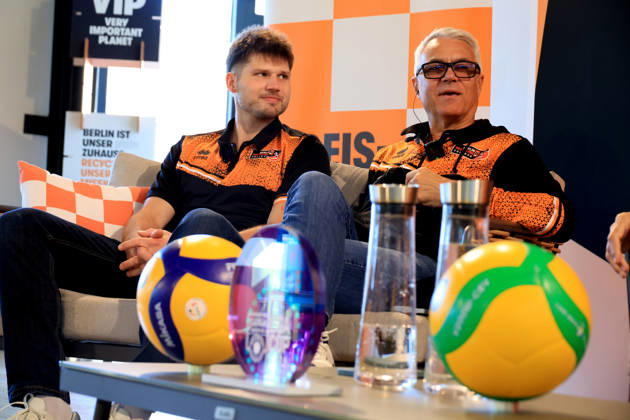 October 19, 2026, DEU, GER, Germany, Volleyball, BR Volleys Press Conference, 2026–2027 Season, Berlin, BR Volleys Managing Director Kaweh Niroomand, Head Coach Andrea Anastasi, Captain Ruben Schott, nordphoto GmbH Engler, Berlin, Berlin, Berlin, Germany Copyright: xNordphotox xEnglerx