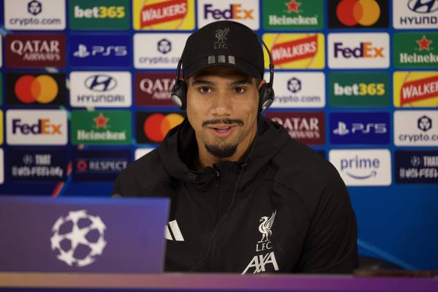 Football - UEFA Champions League - Liverpool FC v Villarreal CF - MD-1 LIVERPOOL, ENGLAND - Monday, October 19, 2026: Liverpool s Ronald Araujo during a press conference, PK, Pressekonferenz at Anfield ahead of the UEFA Champions League 2026 27 League Phase MD3 match between Liverpool FC and Villarreal CF. (Photo by David Rawcliffe Propaganda) LIVERPOOL Anfield MERSEYSIDE ENGLAND  Copyright: xDavidxRawcliffex 2026-10-19-Liverpool_Villarreal_MD-1-082