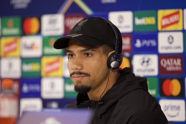 Football - UEFA Champions League - Liverpool FC v Villarreal CF - MD-1 LIVERPOOL, ENGLAND - Monday, October 19, 2026: Liverpool s Ronald Araujo during a press conference, PK, Pressekonferenz at Anfield ahead of the UEFA Champions League 2026 27 League Phase MD3 match between Liverpool FC and Villarreal CF. (Photo by David Rawcliffe Propaganda) LIVERPOOL Anfield MERSEYSIDE ENGLAND  Copyright: xDavidxRawcliffex 2026-10-19-Liverpool_Villarreal_MD-1-084