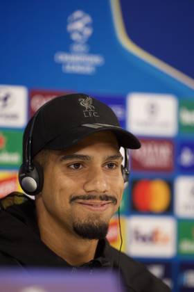 Football - UEFA Champions League - Liverpool FC v Villarreal CF - MD-1 LIVERPOOL, ENGLAND - Monday, October 19, 2026: Liverpool s Ronald Araujo during a press conference, PK, Pressekonferenz at Anfield ahead of the UEFA Champions League 2026 27 League Phase MD3 match between Liverpool FC and Villarreal CF. (Photo by David Rawcliffe Propaganda) LIVERPOOL Anfield MERSEYSIDE ENGLAND  Copyright: xDavidxRawcliffex 2026-10-19-Liverpool_Villarreal_MD-1-089