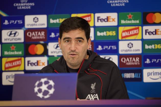 Football - UEFA Champions League - Liverpool FC v Villarreal CF - MD-1 LIVERPOOL, ENGLAND - Monday, October 19, 2026: Liverpool s head coach Andoni Iraola during a press conference, PK, Pressekonferenz at Anfield ahead of the UEFA Champions League 2026 27 League Phase MD3 match between Liverpool FC and Villarreal CF. (Photo by David Rawcliffe Propaganda) LIVERPOOL Anfield MERSEYSIDE ENGLAND  Copyright: xDavidxRawcliffex 2026-10-19-Liverpool_Villarreal_MD-1-093